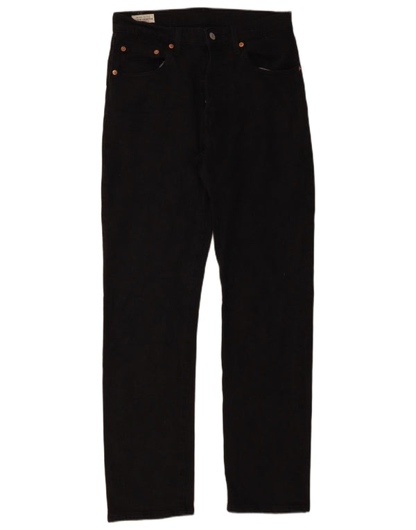 Levi's Mens 501 Straight Jeans W27 L30 Μαύρο Βαμβακερό