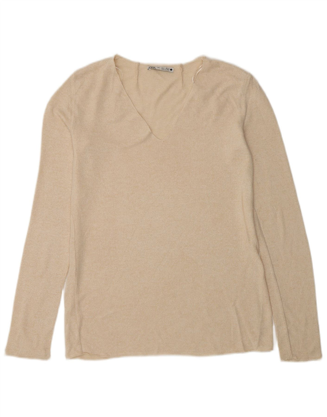 Zara Γυναικείο τοπ μακρυμάνικο UK 10 Small Beige