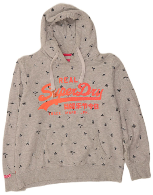 Superdry Γυναικείο Γραφικό Φούτερ UK 18 XL Γκρι βαμβακερό