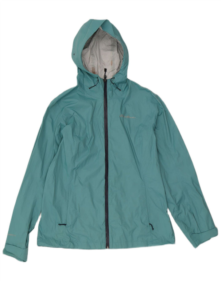 Γυναικείο μπουφάν βροχής με κουκούλα Eddie Bauer UK 14 Medium Blue Nylon