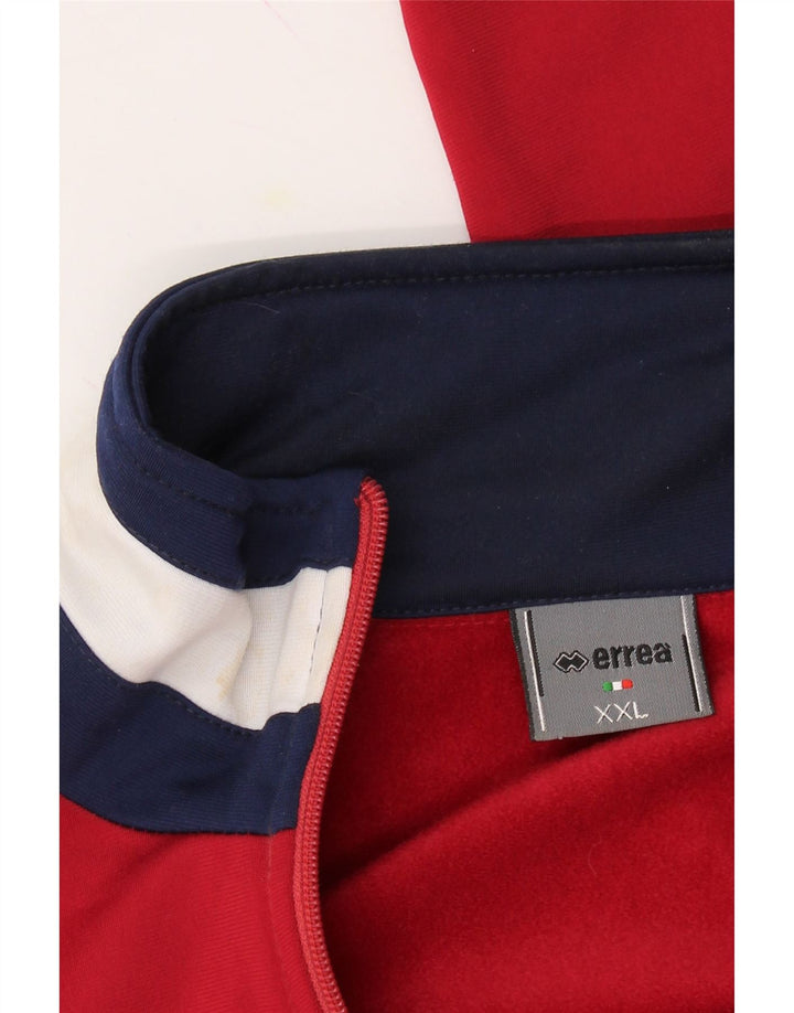 ERREA Mens Tracksuit Top Jacket 2XL Red Colourblock Polyester Vintage Errea and Second-Hand Errea from Messina Hembry 