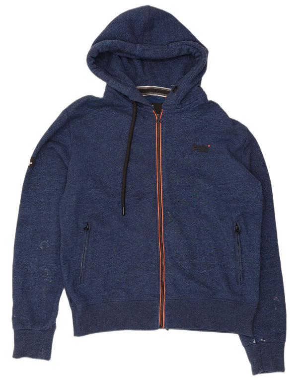 Ανδρικό πουλόβερ με κουκούλα με φερμουάρ Superdry 2XL Μπλε Βαμβακερό