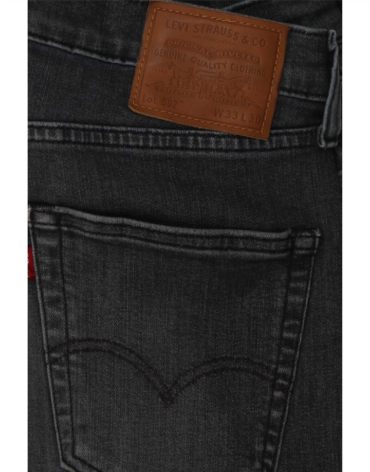 Levi's Mens 502 Tapered Jeans W33 L30 Γκρι βαμβακερό