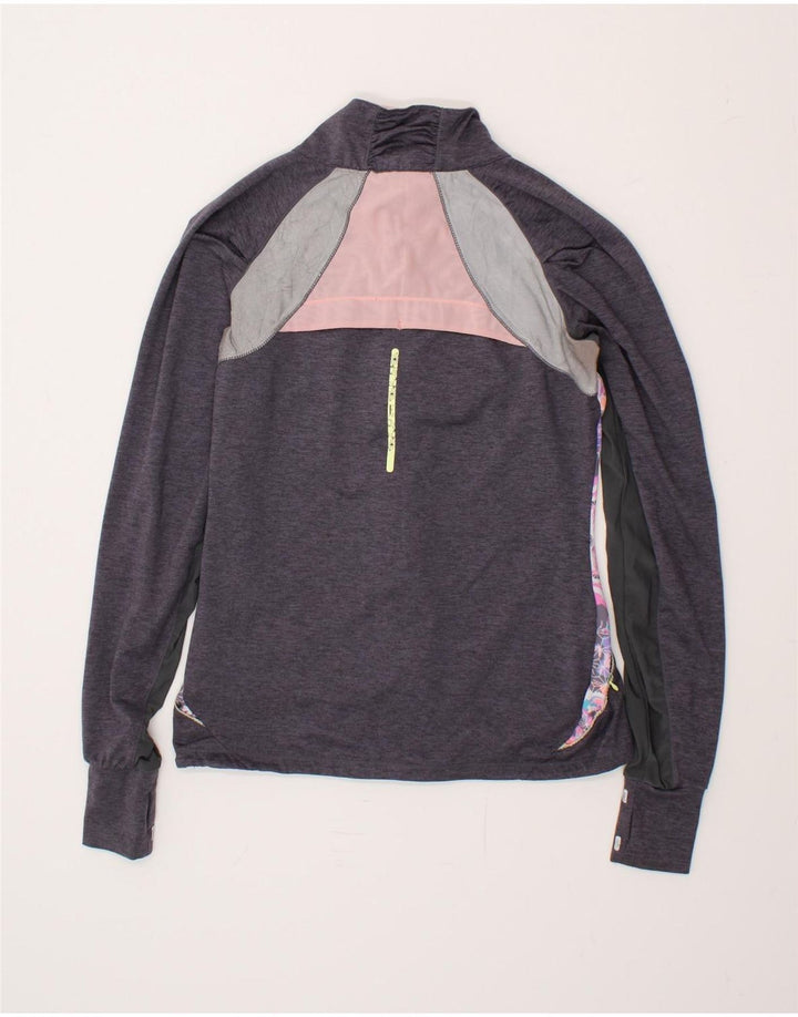VINTAGE Womens Graphic Tracksuit Top Jacket UK 10 Small Navy Blue Vintage Vintage and Second-Hand Vintage from Messina Hembry 