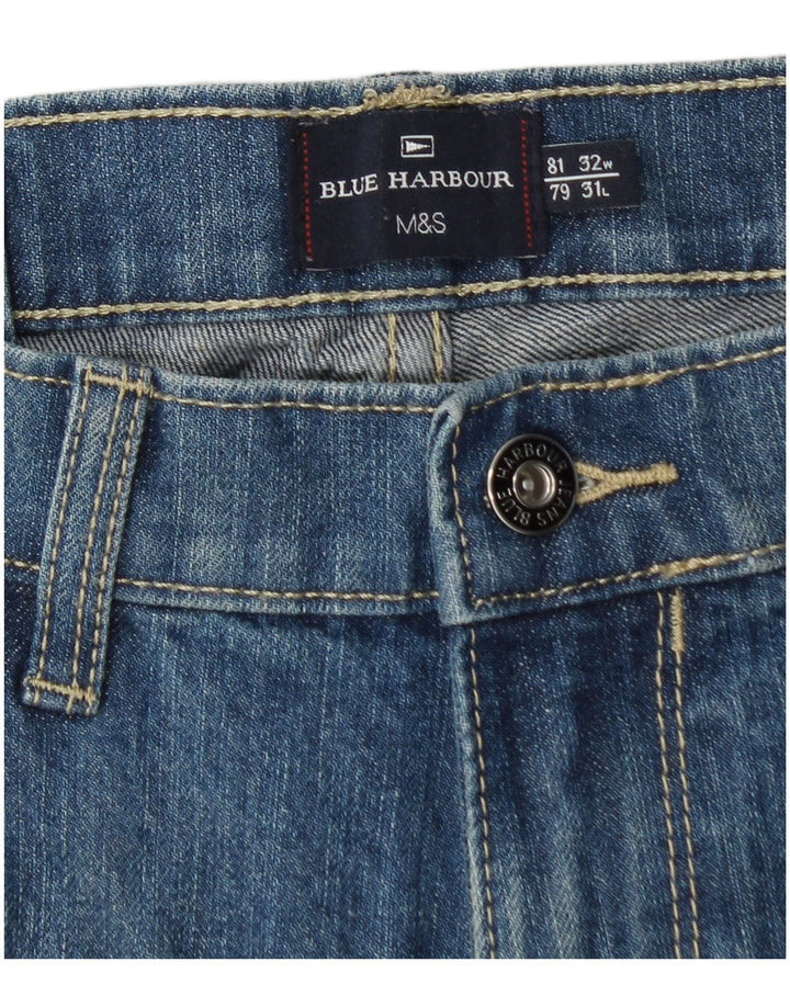 Ανδρικό τζιν Marks & Spencer Blue Harbor Straight W32 L31 Blue Cotton