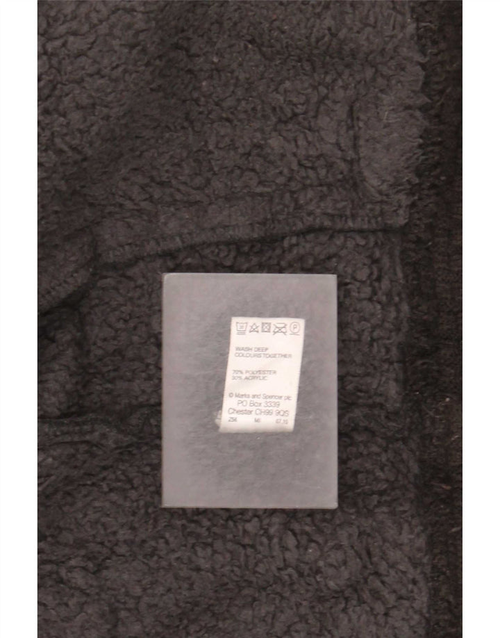 Marks & Spencer Mens Sherpa Fleece Jacket UK 40 Large Black Polyester