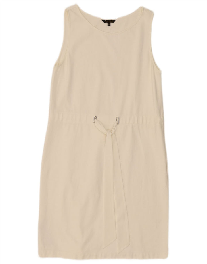 Massimo Dutti Γυναικείο Αμάνικο Φόρεμα Shift UK 12 Μεσαίο Λευκό Πολυεστέρας
