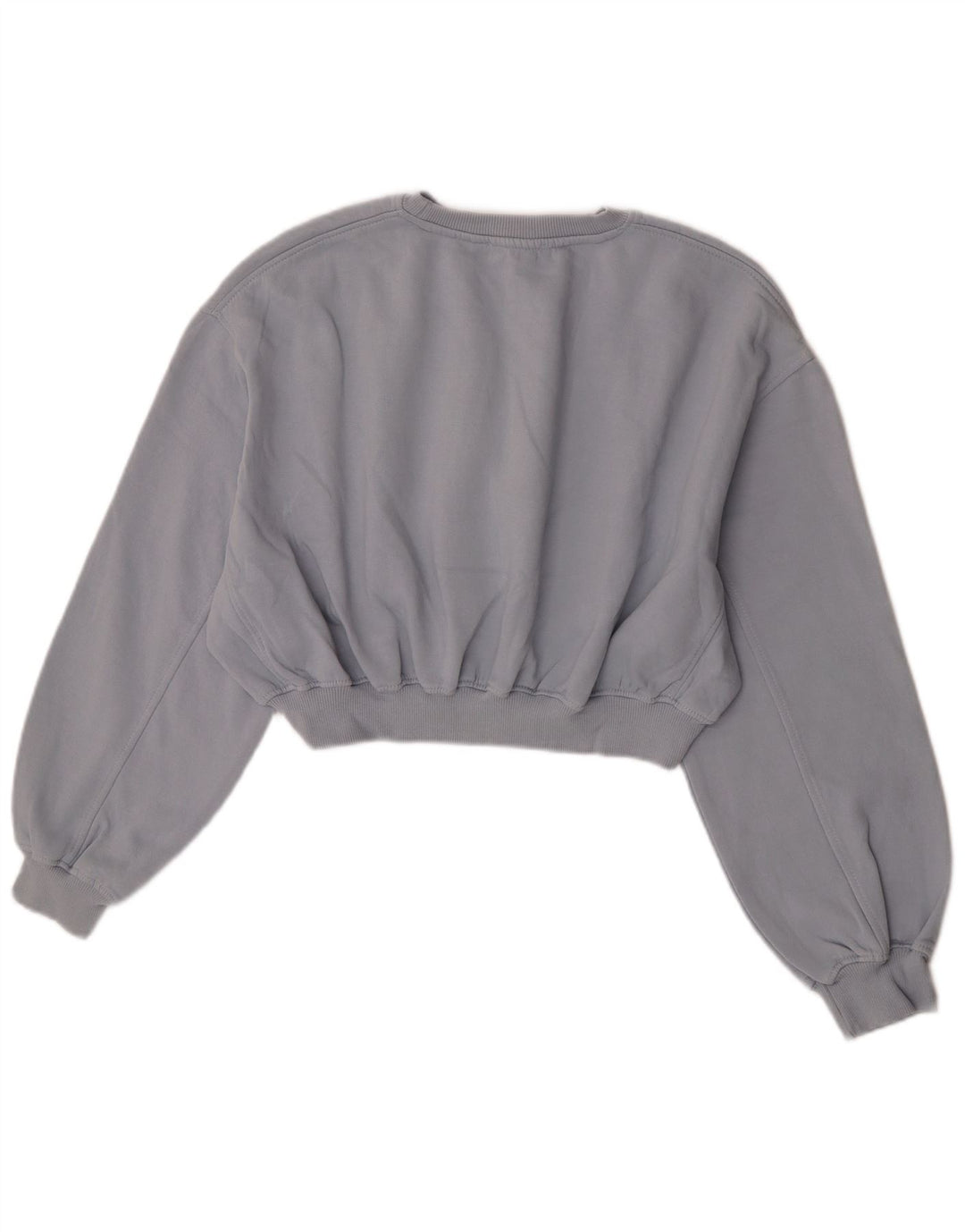 Zara Γυναικεία φούτερ Crop Jumper UK 14 Medium Grey Cotton