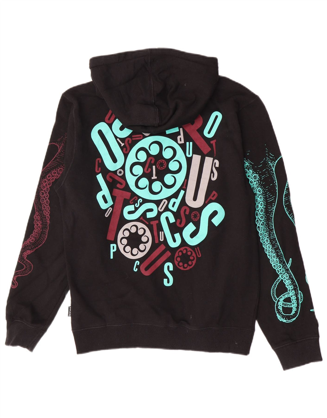 Ανδρικό Octopus Graphic Hoodie Jumper Μικρό μαύρο βαμβακερό