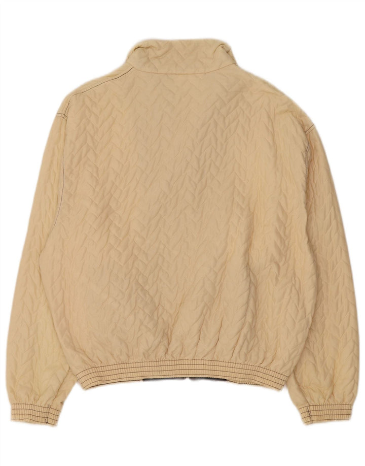 VINTAGE Γυναικείο Bomber Jacket UK 16 Large Beige Polyester
