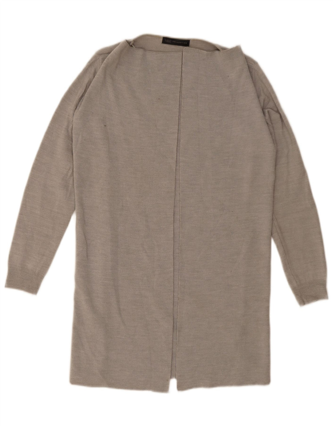Marks & Spencer Γυναικείο Longline ανοιχτό πουλόβερ ζακέτα UK 10 Small Grey
