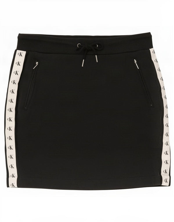 Γυναικεία γραφική φούστα Calvin Klein UK 14 μεσαίο μαύρο βαμβακερό χρώμα