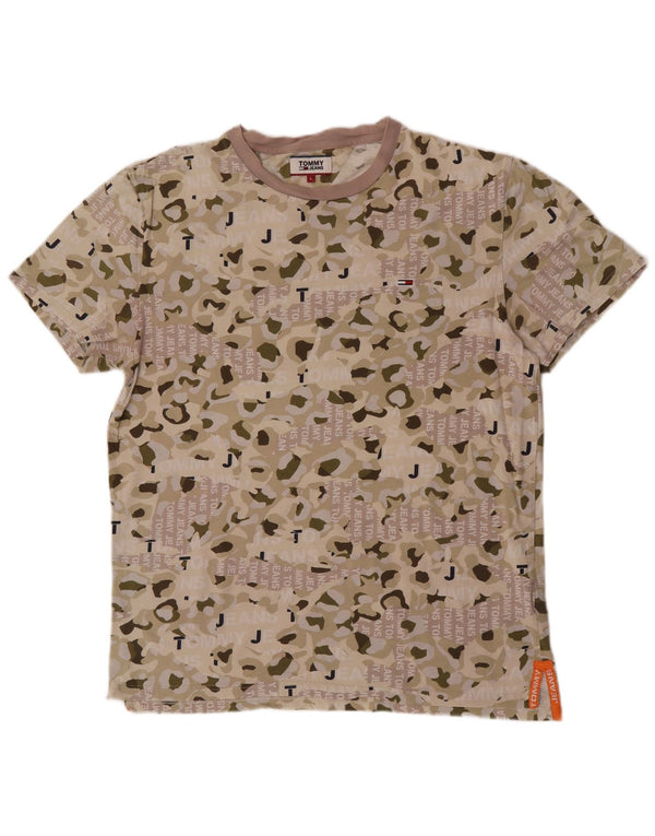 Tommy Hilfiger Ανδρικό γραφικό T-Shirt Top Μεγάλο πράσινο βαμβακερό καμουφλάζ