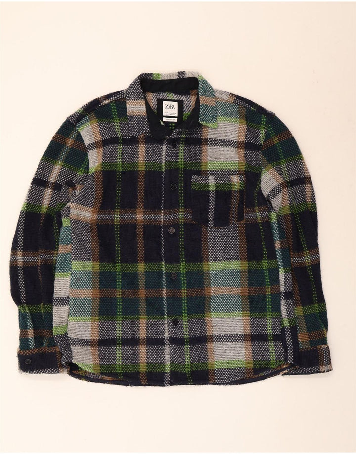 Ανδρικό πουκάμισο Zara XL Πολύχρωμο Check Polyester