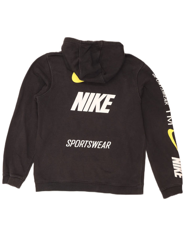 Ανδρικό γραφικό κουκούλα Nike, μεσαίο μαύρο βαμβακερό