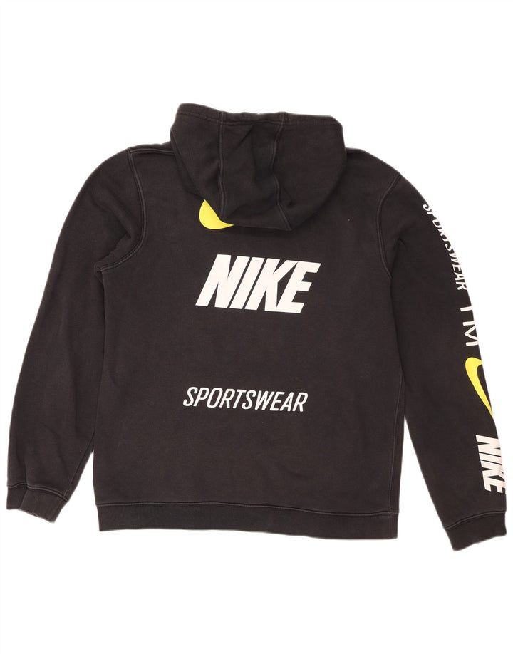 Ανδρικό γραφικό κουκούλα Nike, μεσαίο μαύρο βαμβακερό