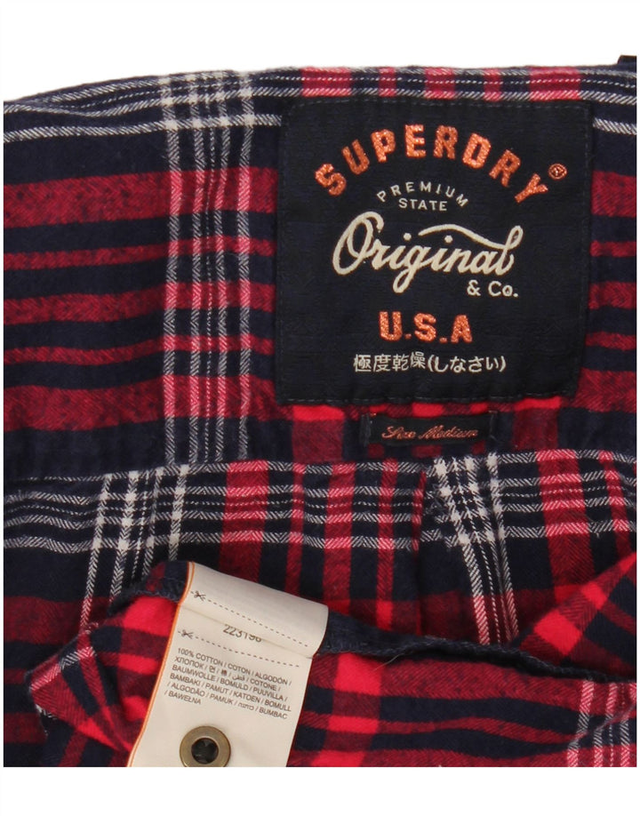 Superdry Γυναικείο Φανελένιο πουκάμισο UK 14 Μεσαίο κόκκινο βαμβακερό καρό