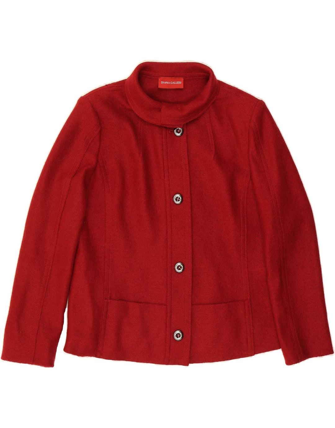 DIANA GALLESI Womens 4 Button Blazer Jacket UK 12 Medium Red Vintage Diana Gallesi and Second-Hand Diana Gallesi from Messina Hembry 