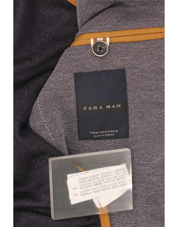 Zara Ανδρικό μπουφάν μπλέιζερ με 2 κουμπιά EU 46 Small Grey Polyester