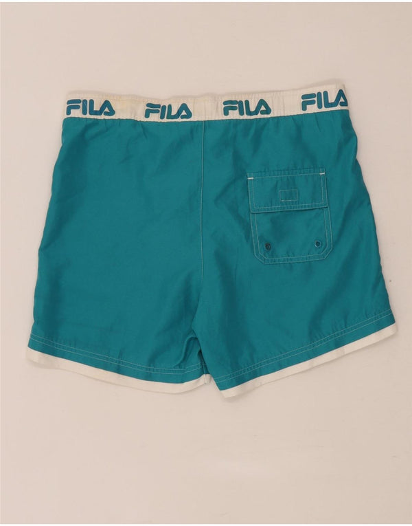 Ανδρικό γραφικό κανονικό σορτς κολύμβησης Fila, μεσαίο τιρκουάζ