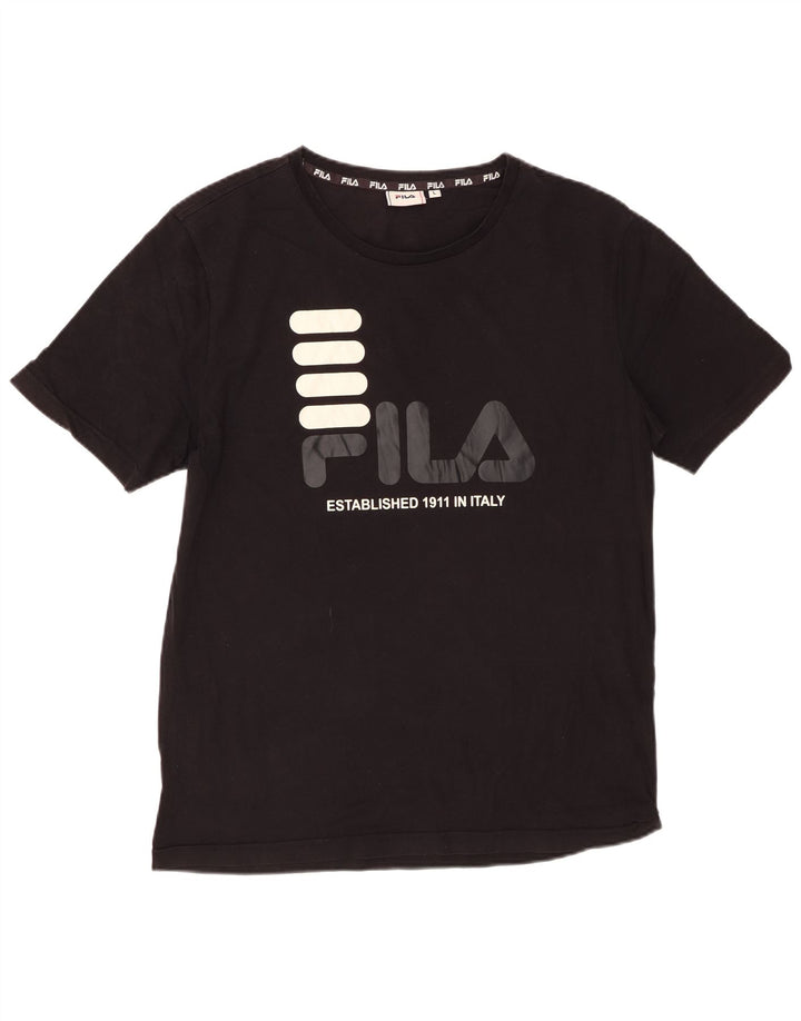 Ανδρικό γραφικό μπλουζάκι FILA Top Large Μαύρο