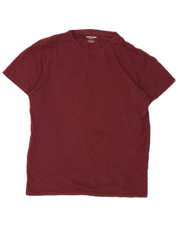 Jack & Jones Ανδρικό T-Shirt Top μεγάλο μπορντό βαμβακερό