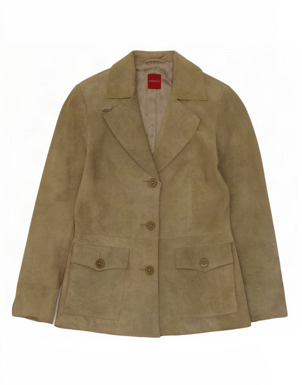 Olsen Γυναικείο μπουφάν με 3 κουμπιά Suede Blazer UK 8 Small Green Acetate