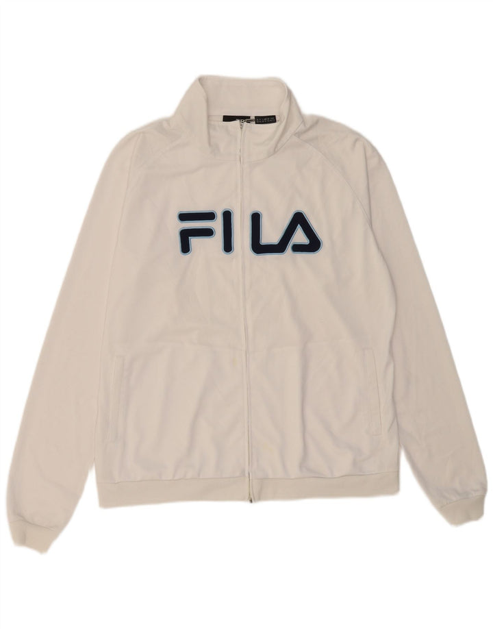 Γυναικεία φόρμα γραφικών Fila Top Jacket UK 16 Large White