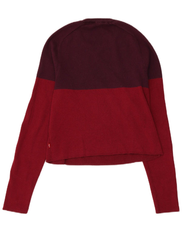 LEVI'S Girls Boat Neck Jumper πουλόβερ 11-12 ετών XL Maroon Colourblock