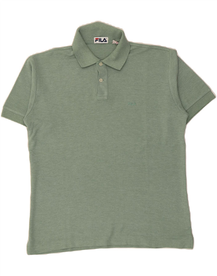 FILA Mens Polo Shirt IT 50 Medium Green Cotton Vintage Fila and Second-Hand Fila from Messina Hembry 