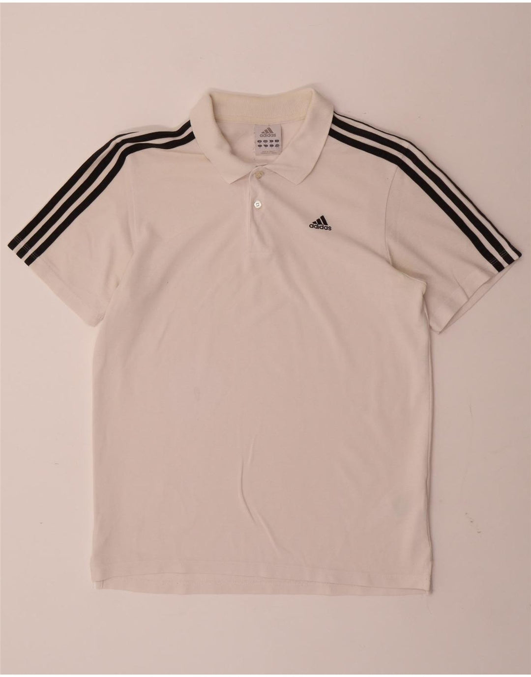 Ανδρικό πουκάμισο πόλο ADIDAS, μεσαίο λευκό βαμβακερό