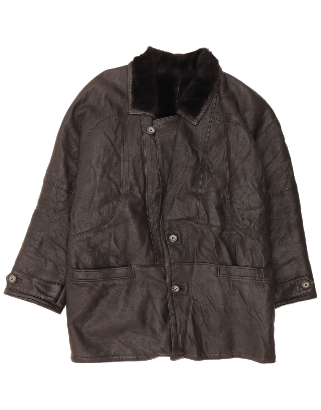 Ανδρικό παλτό VINTAGE Shearling IT 52 XL Black Shearling