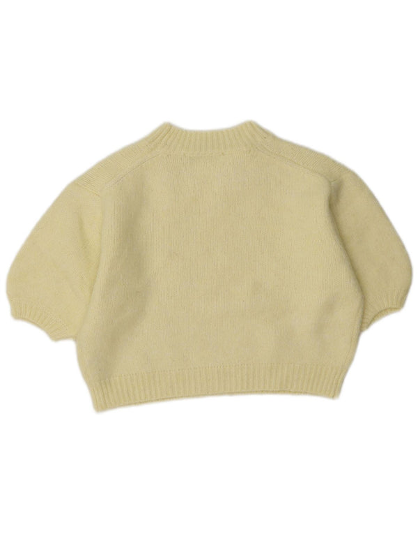 Zara Γυναικείο πουλόβερ υπερμεγέθη Crop Crew Neck Jumper UK 6 XS Yellow