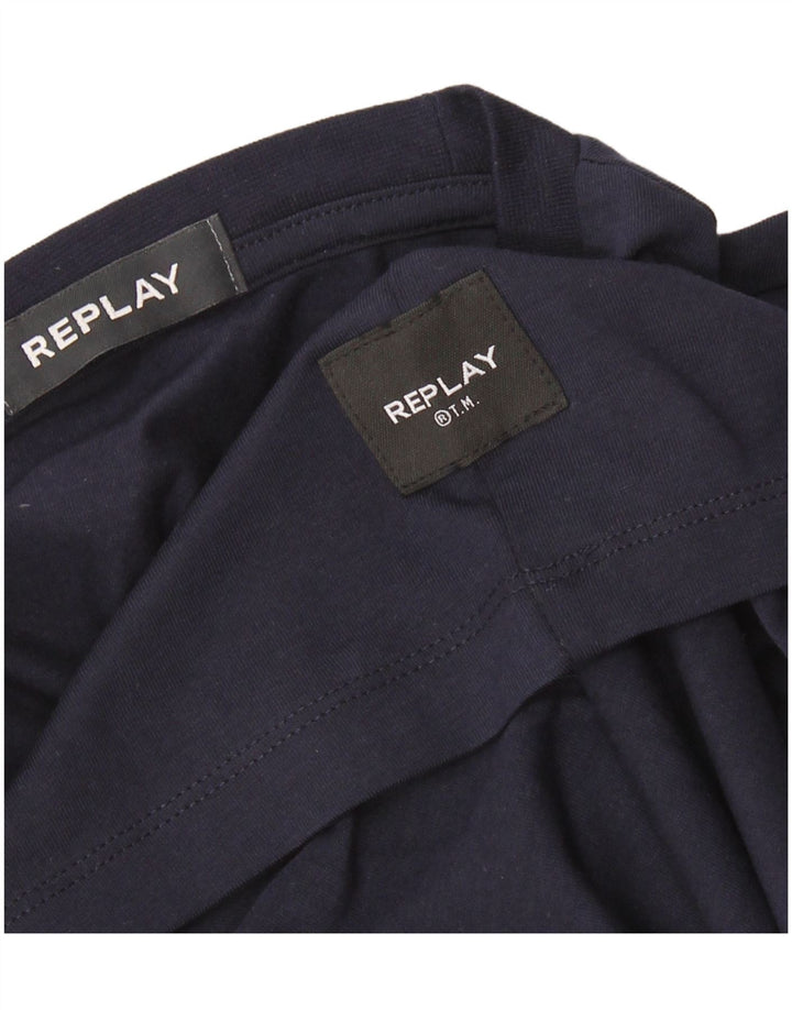 Ανδρικό T-Shirt Replay Top Medium Navy Blue