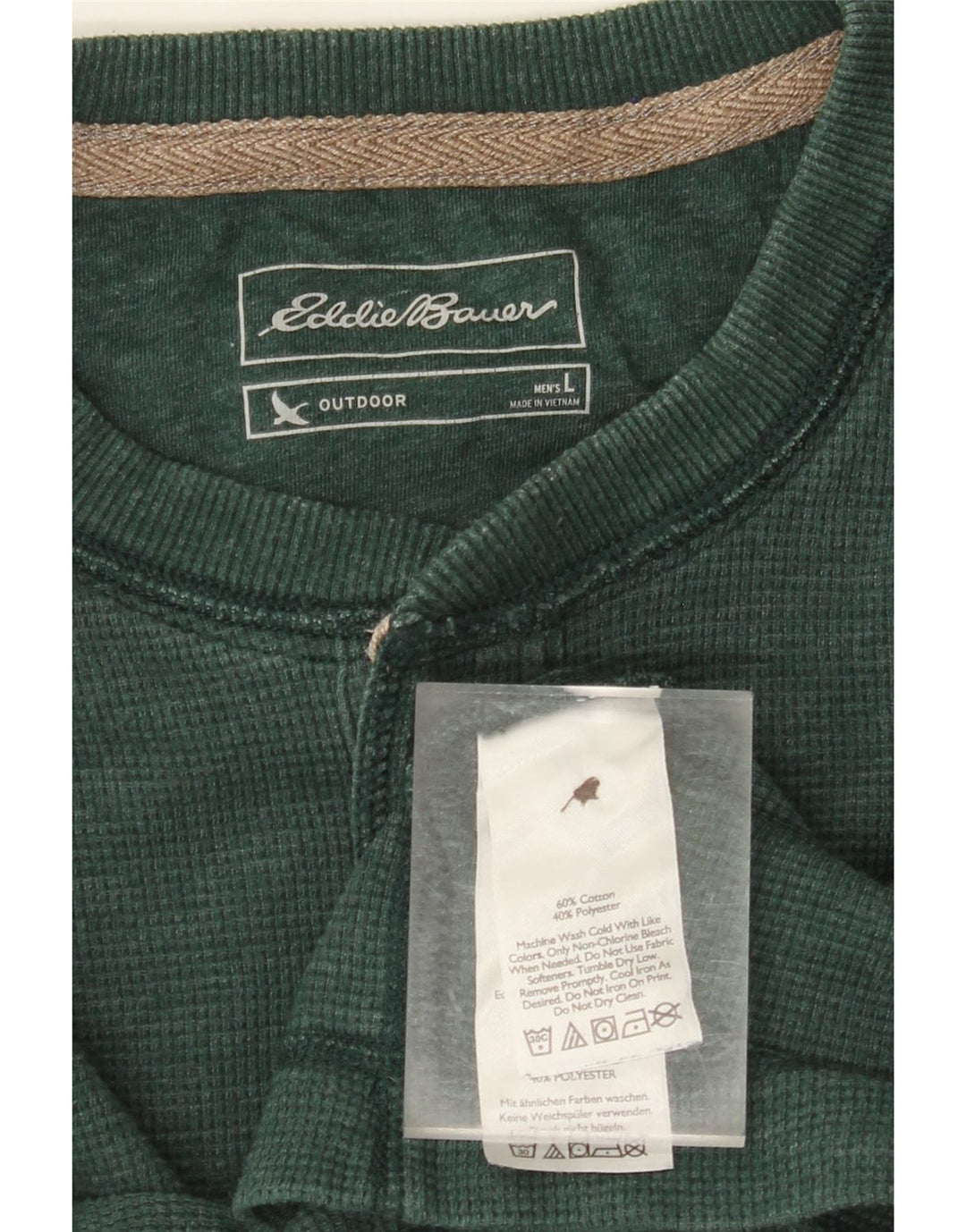 EDDIE BAUER Ανδρικό μπλουζάκι μακρυμάνικο μεγάλο πράσινο βαμβακερό