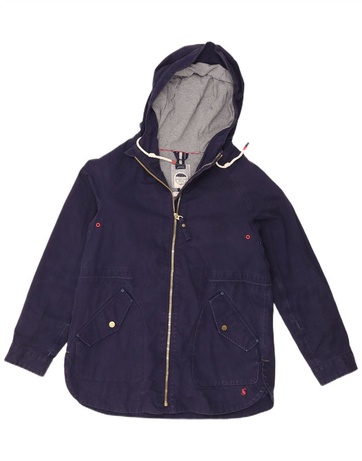 Joules Γυναικείο μπουφάν βροχής με κουκούλα UK 8 Small Navy Blue Cotton
