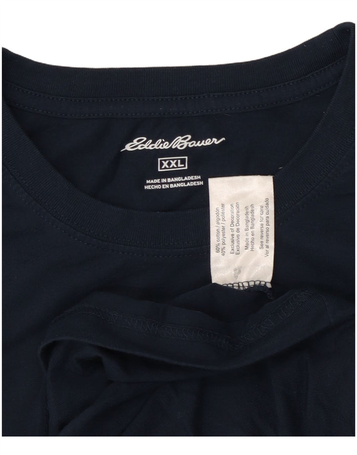 EDDIE BAUER Ανδρικό T-Shirt Top 2XL Navy Blue Cotton