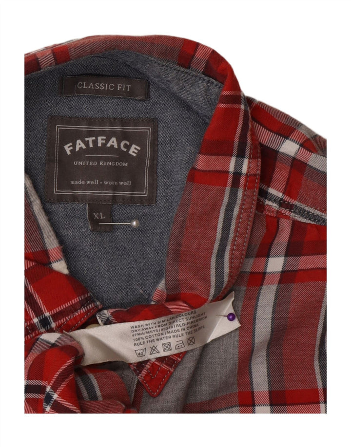 Fat Face Ανδρικό πουκάμισο Classic Fit XL Grey Check Cotton