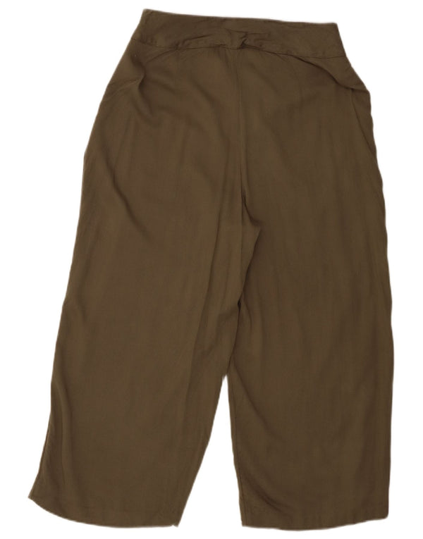 Oasis γυναικείο ψηλόμεσο παντελόνι Capri UK 10 Small W30 L21 Khaki