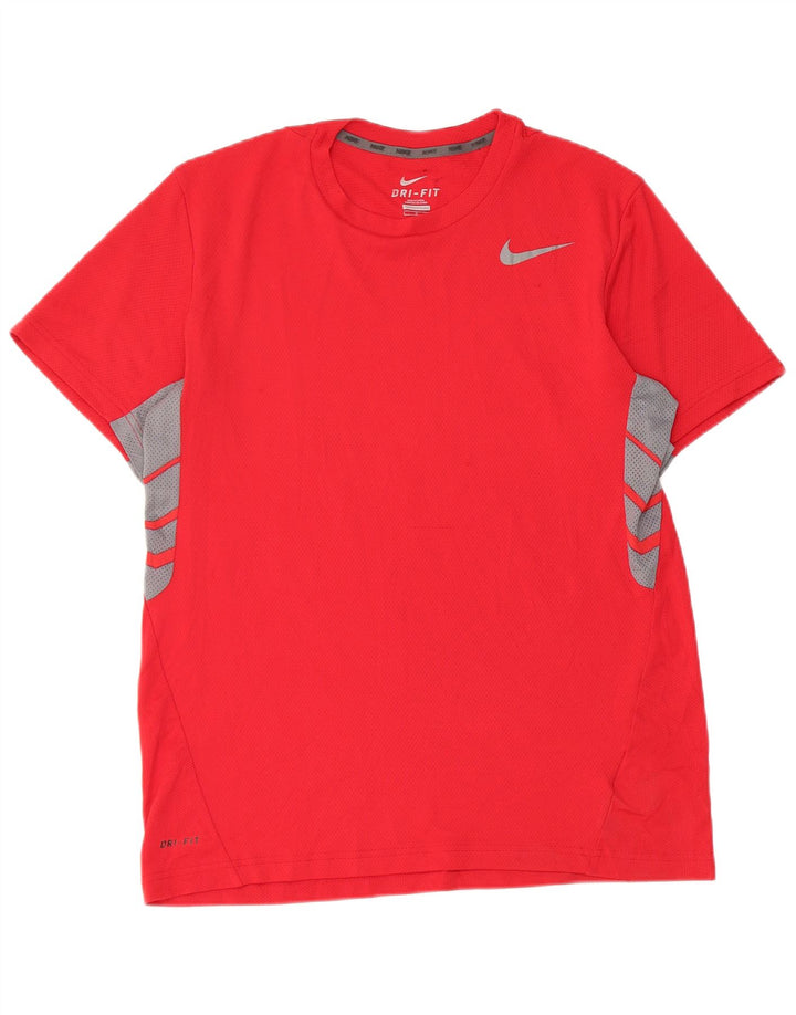 Ανδρικό μπλουζάκι Nike Dri Fit Top Large Red Colorblock Πολυεστέρας