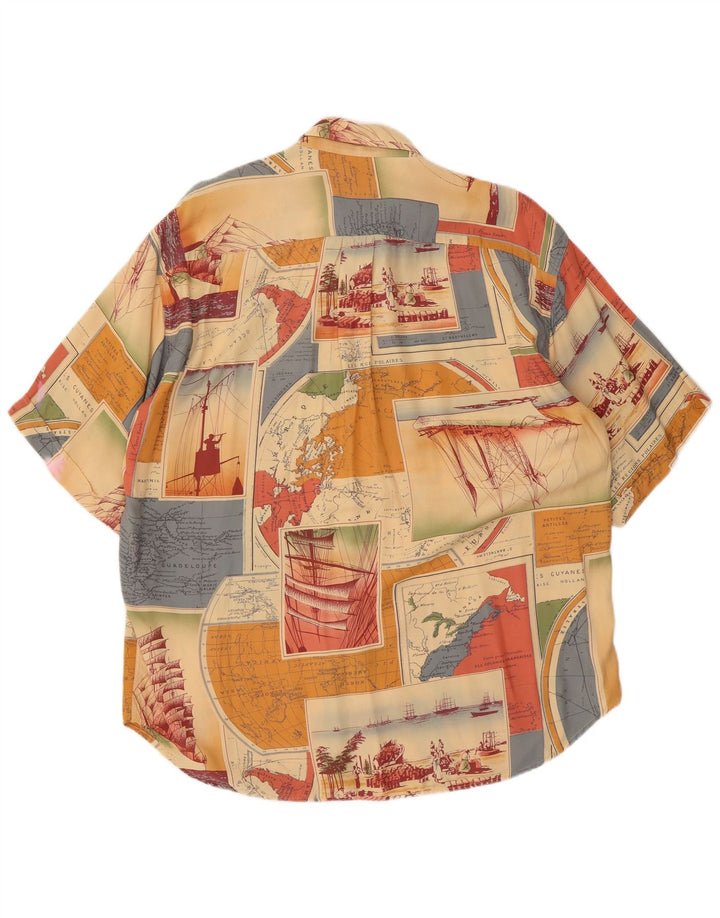 Ανδρικό κοντομάνικο πουκάμισο NAVIGARE Μεγάλο πολύχρωμο συνονθύλευμα