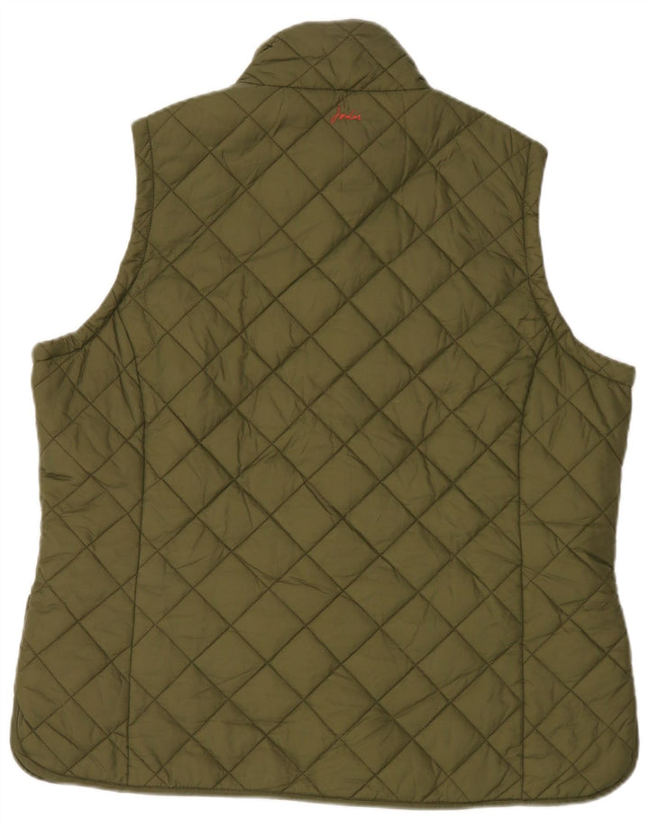 Joules Womens Quilted Gilet UK 18 XL Khaki Polyester
