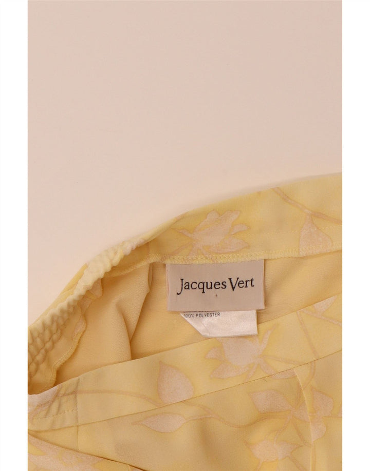 JACQUES VERT Γυναικεία φούστα σε γραμμή Α UK 12 Medium W30 Κίτρινο φλοράλ πολυεστέρας