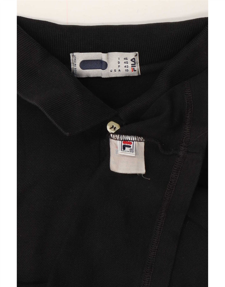 Fila Γυναικείο Πόλο Μπλουζάκι IT 46 μεγάλο μαύρο βαμβακερό