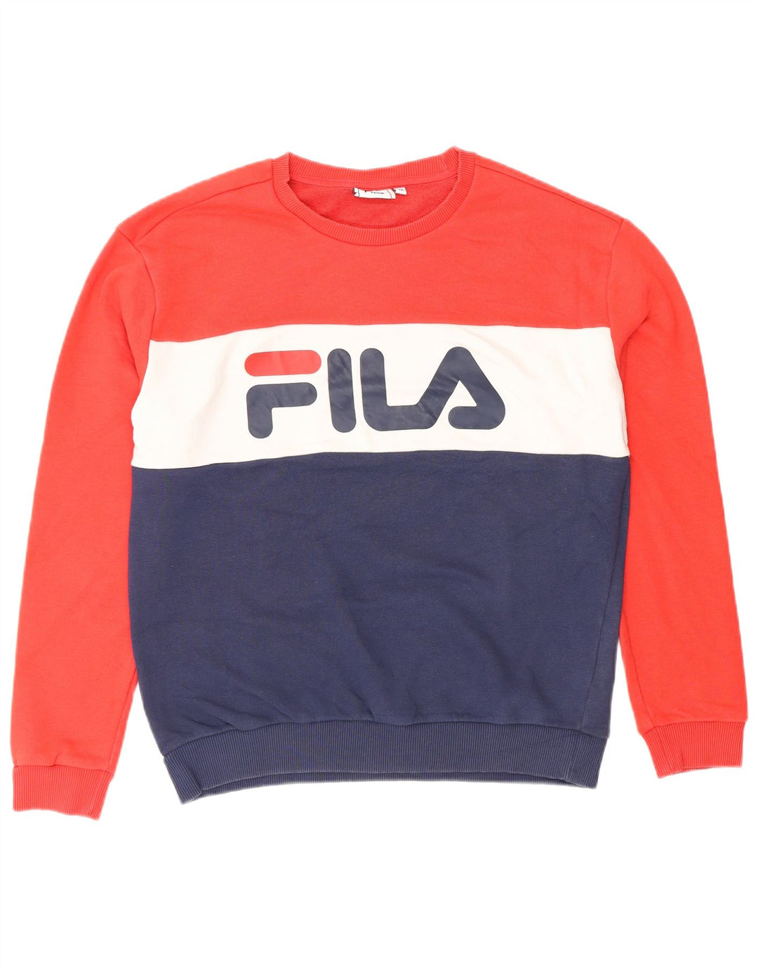 Γυναικείο γραφικό φούτερ FILA Jumper UK 14 Medium Navy Blue Colourblock