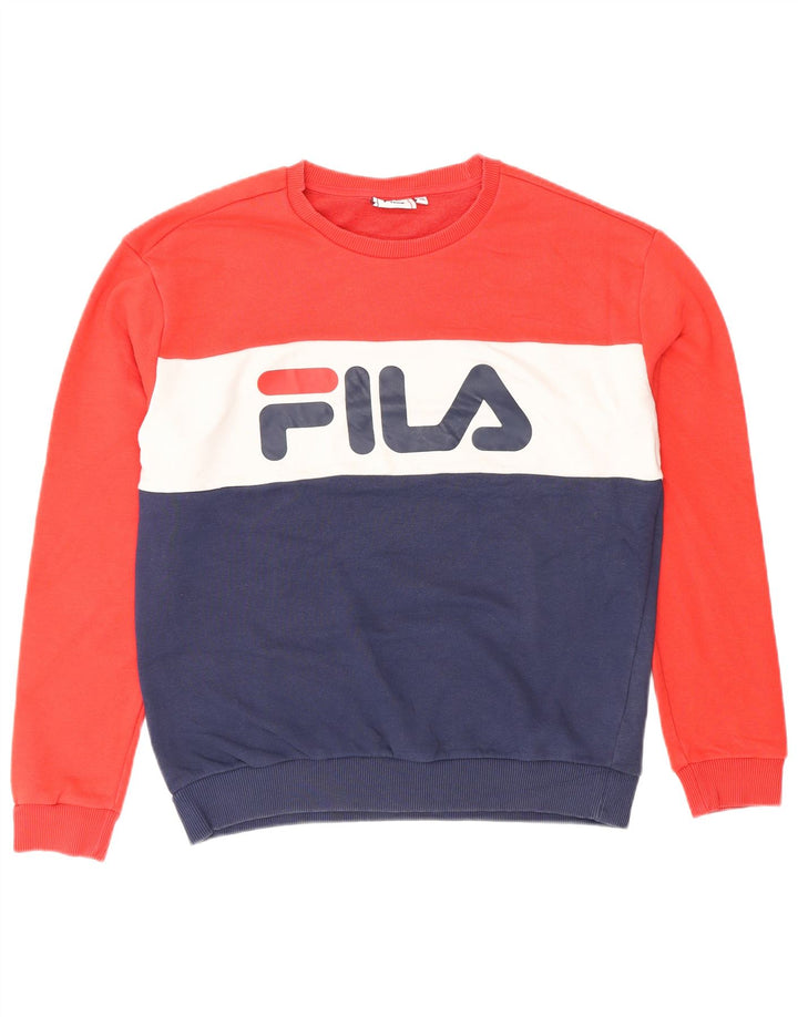 Γυναικείο γραφικό φούτερ FILA Jumper UK 14 Medium Navy Blue Colourblock