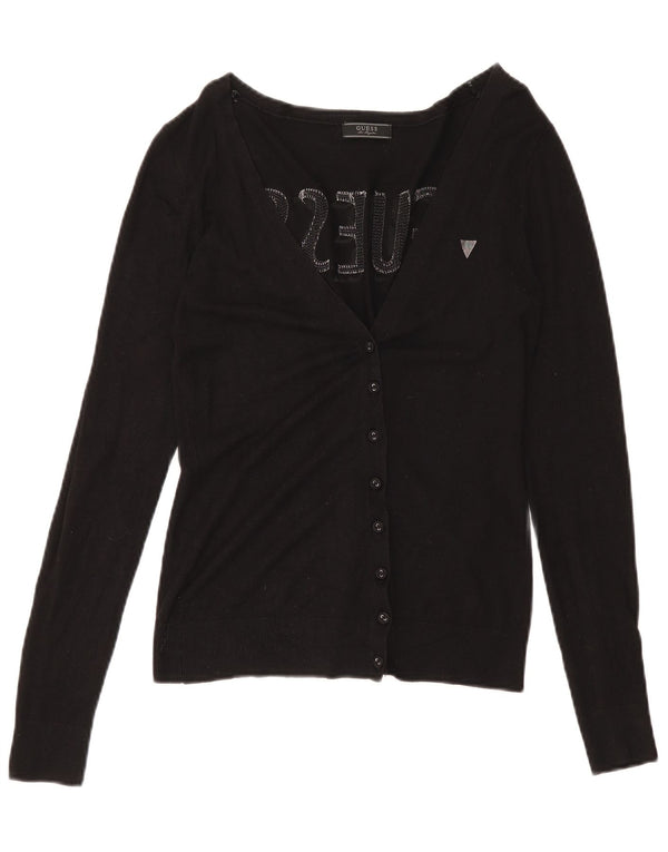 Γυναικείο πουλόβερ γραφικών ζακέτα Guess UK 8 Μικρή μαύρη βισκόζη