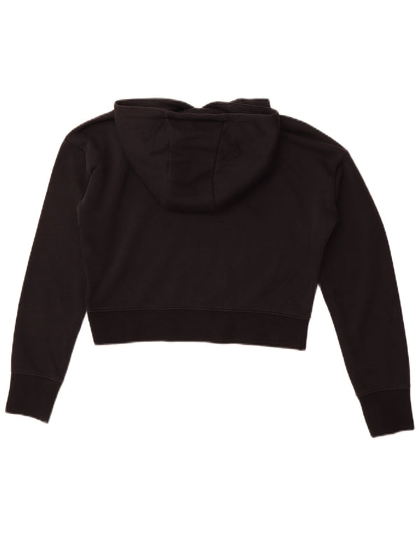 Nike Girls Crop Graphic Hoodie Jumper 13-14 Years XL Black