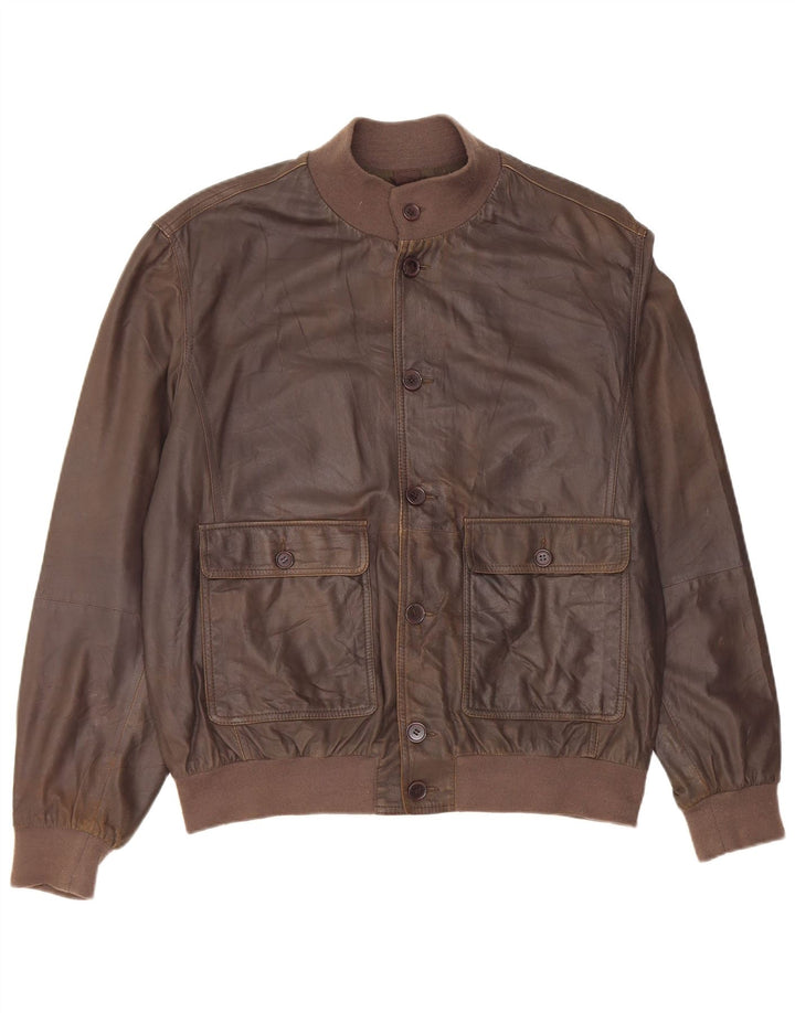 Ανδρικό δερμάτινο μπουφάν Gimo's Bomber UK 38 Medium Brown Δερμάτινο
