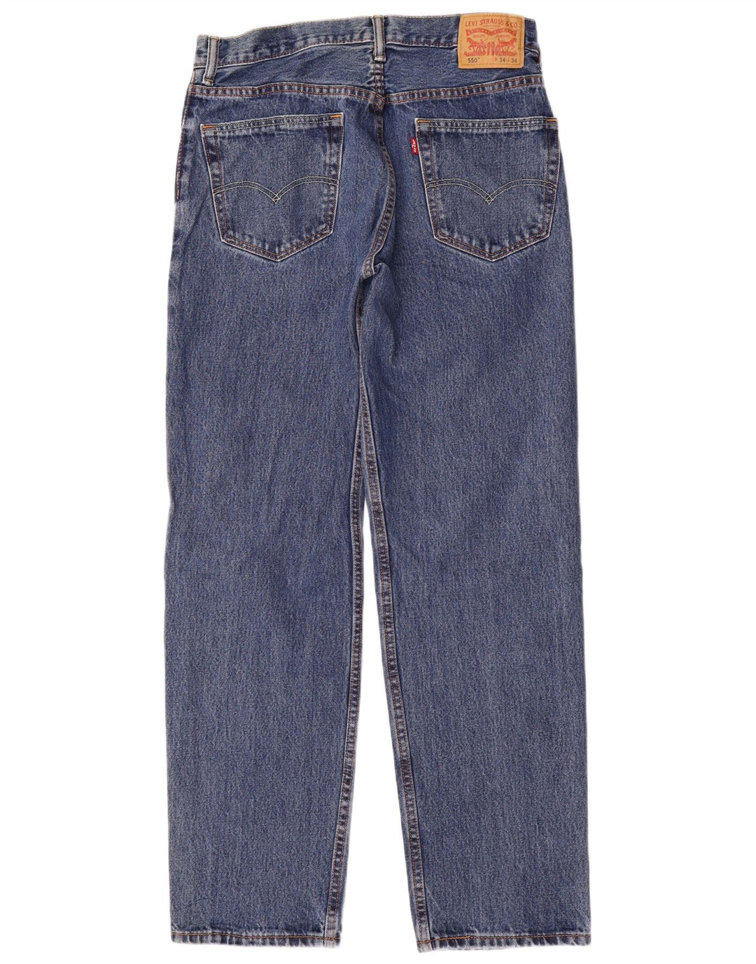 LEVI'S Mens 550 Relaxed Fit Straight Jeans W34 L34 Blue Cotton